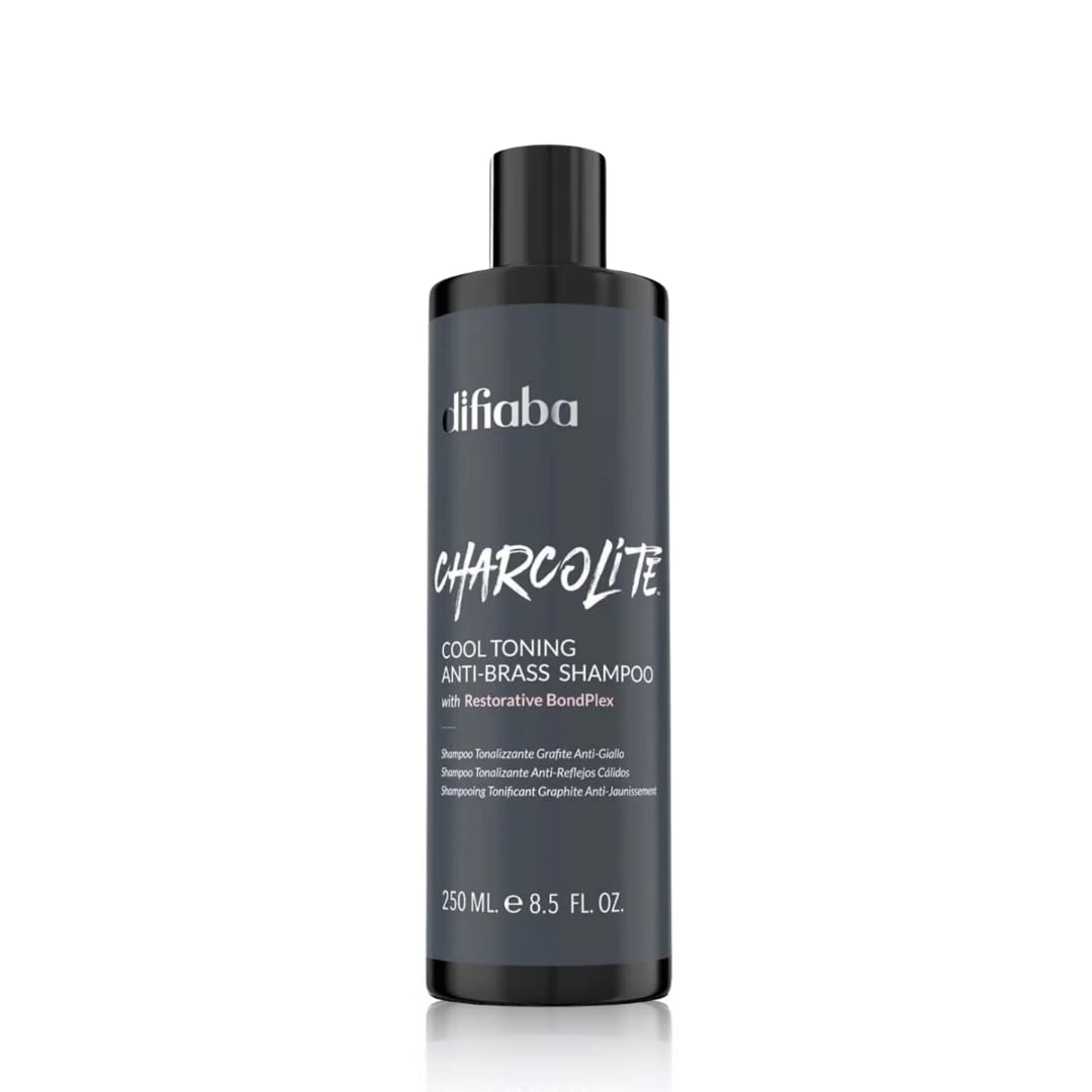 Difiaba Charcolite conditioner bottle highlights conditioning for cool-toned, healthy-looking hair.