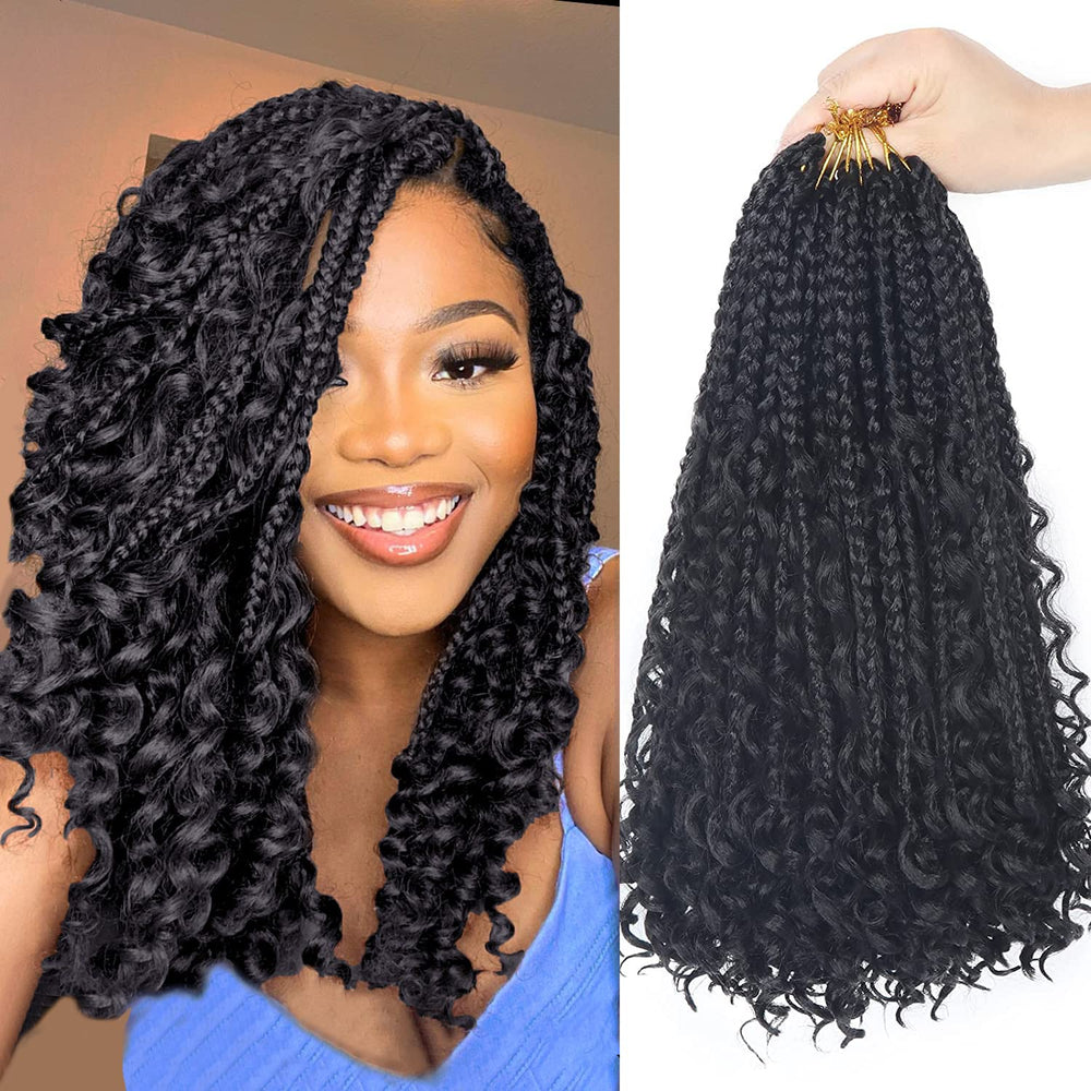 Diha Goddess Bohemian Box Braids closeup shows soft texture and natural look.