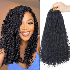 Diha Goddess Bohemian Box Braids closeup shows soft texture and natural look.
