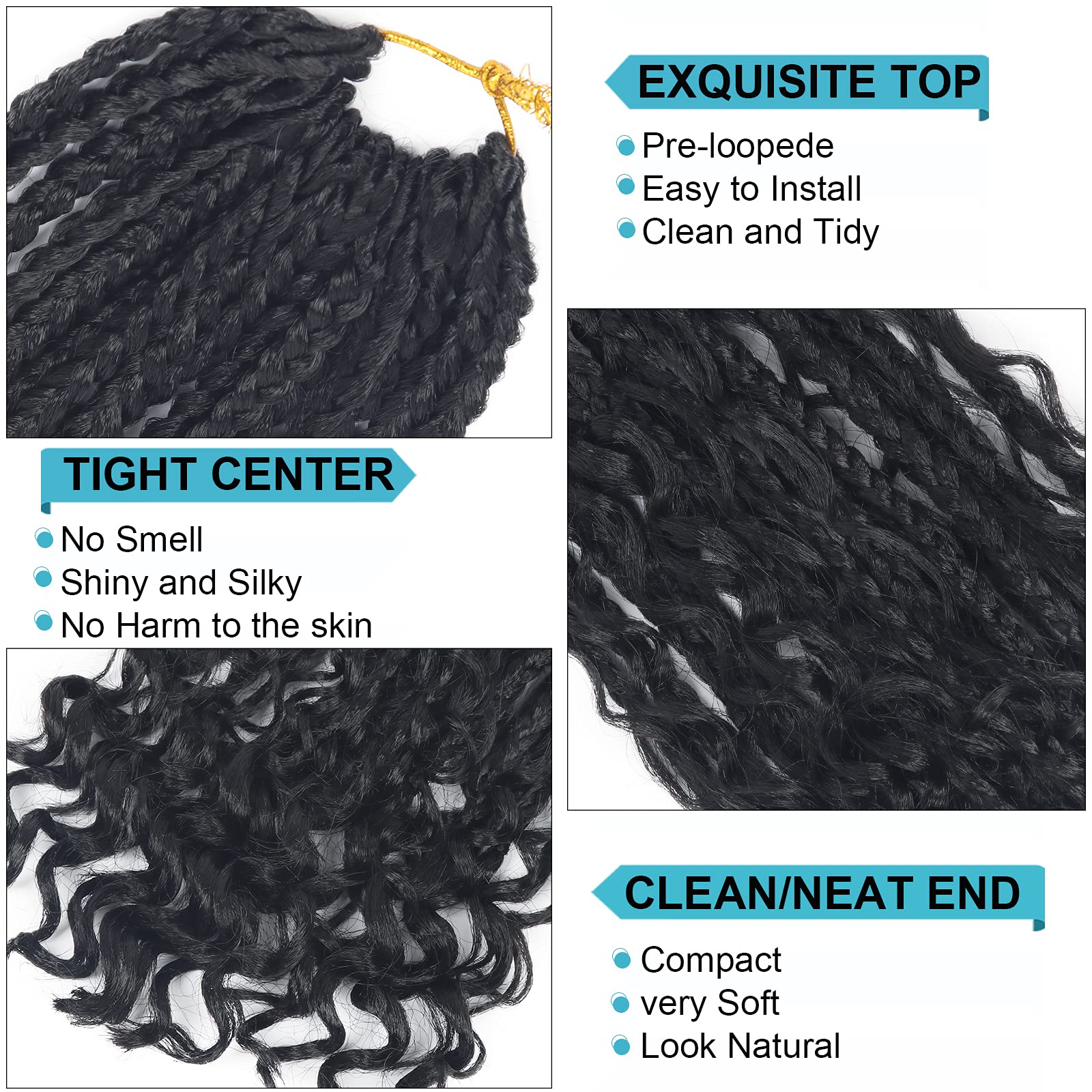 Diha Goddess Bohemian Box Braids detailed weft reveals neat strands and low-maintenance style.