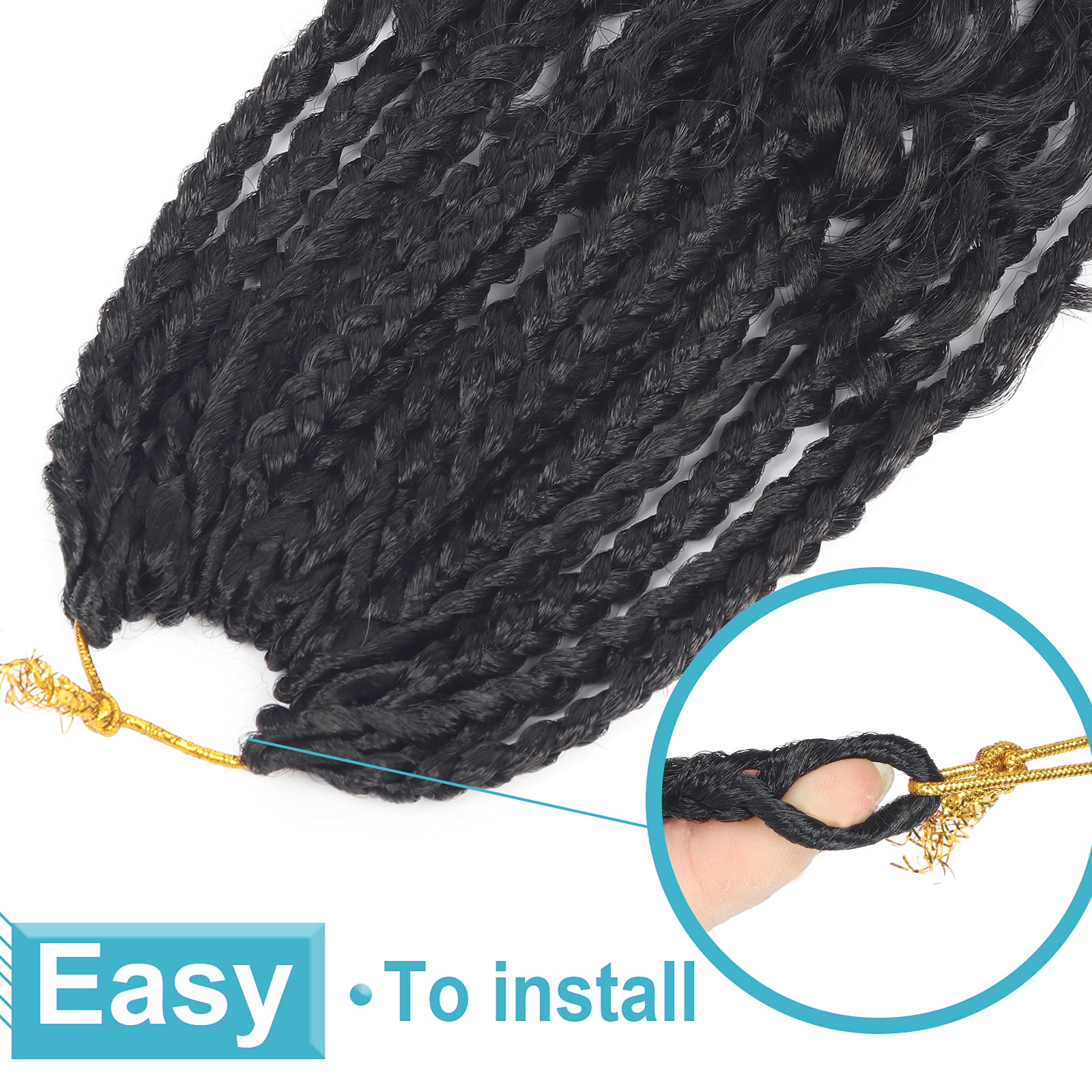 Diha Goddess Bohemian Box Braids full head display demonstrates dense, natural look.