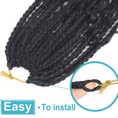 Diha Goddess Bohemian Box Braids full head display demonstrates dense, natural look.