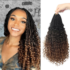 Diha Goddess Box Braids crochet hair with curly ends for a voluminous natural look.