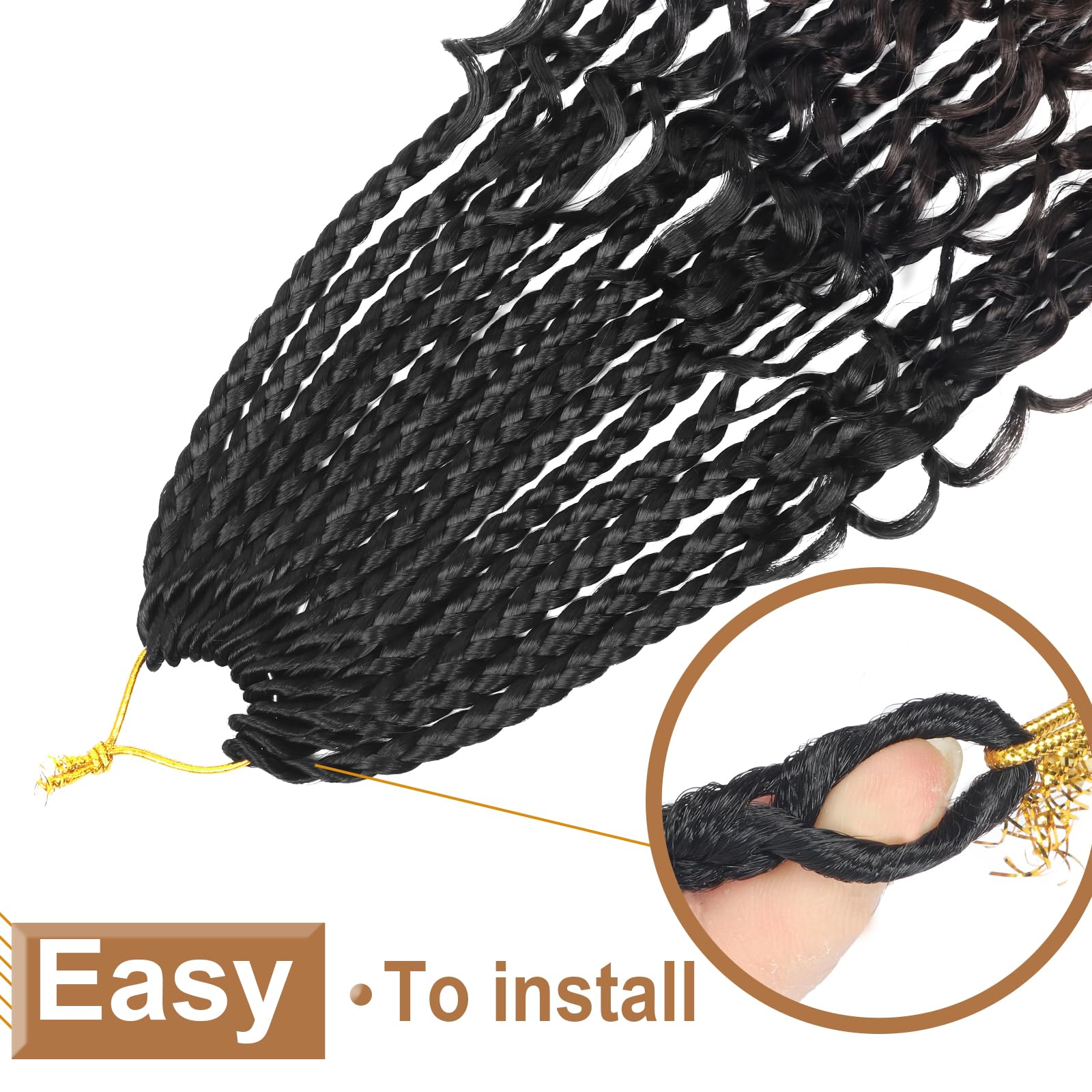 Diha Goddess Box Braids are pre-looped for easy, beginner-friendly installation.