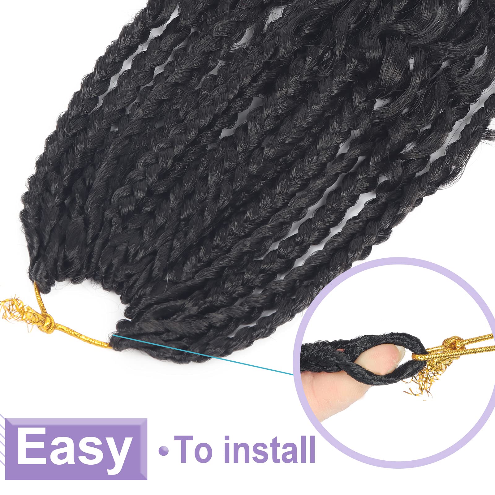 Diha Goddess Box Braids pre-looped for quick, easy installation.