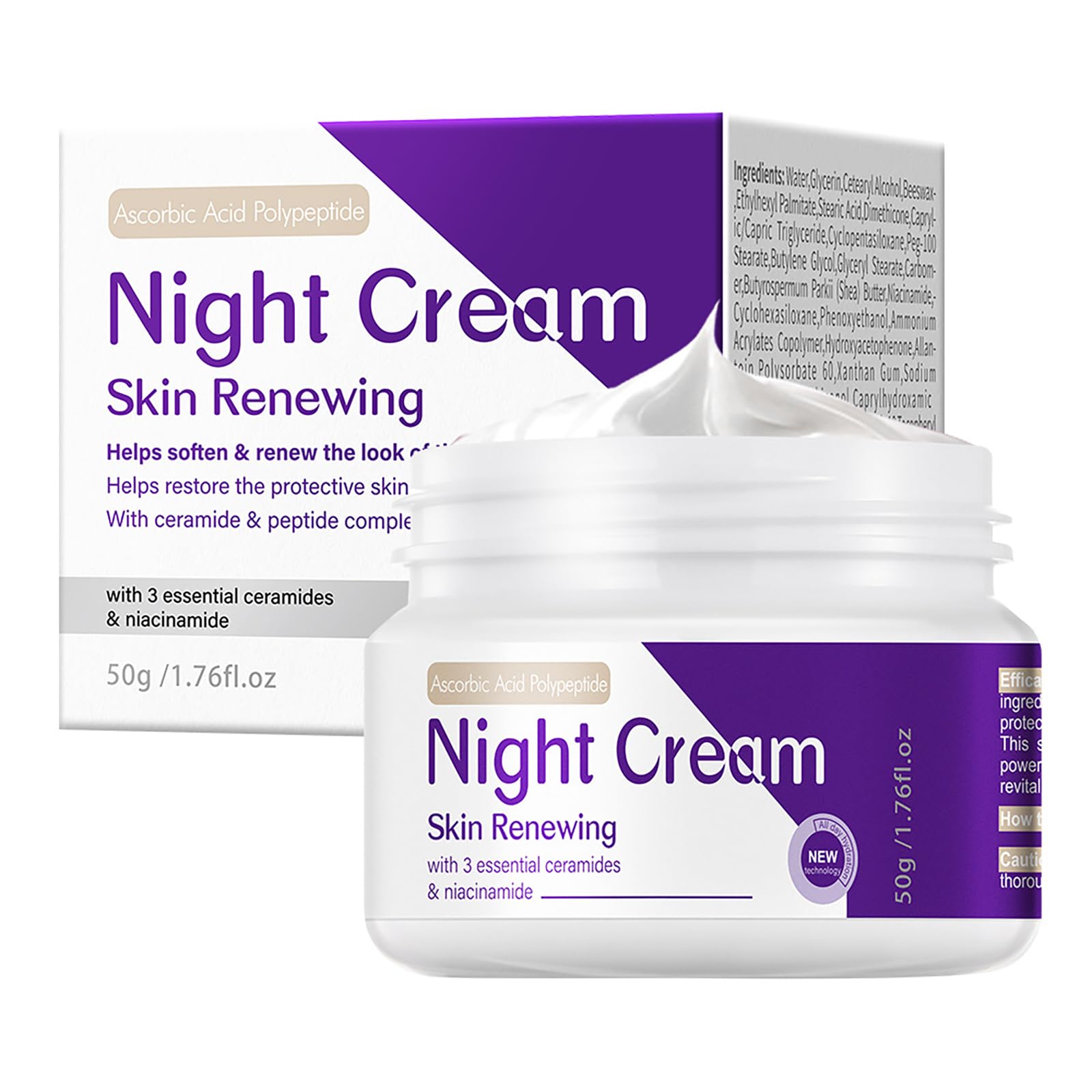 DIKAYI Skin Renewing Night Cream bottle showing hydration-ready design