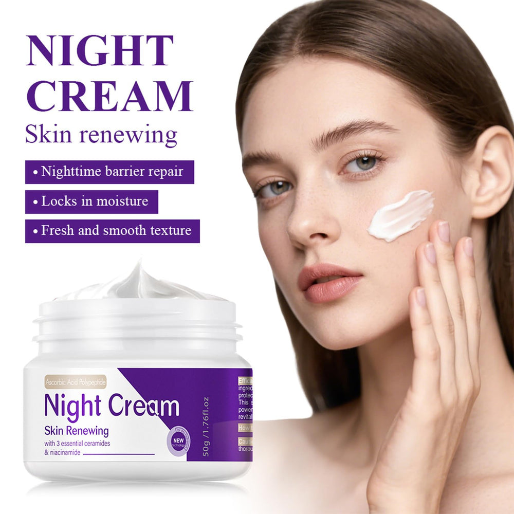 DIKAYI Night Cream jar closeup highlighting creamy texture for nightly moisture