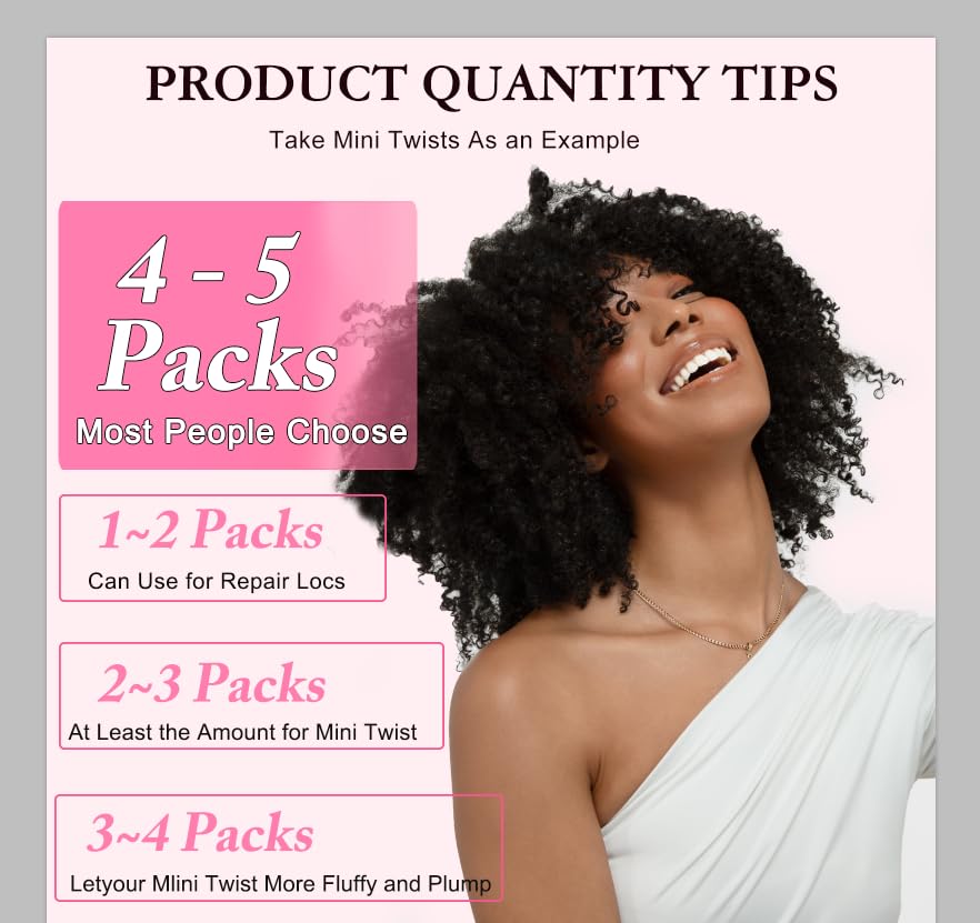 Dilekay Afro Kinkys bulk hair two packs per lot—full-head potential.