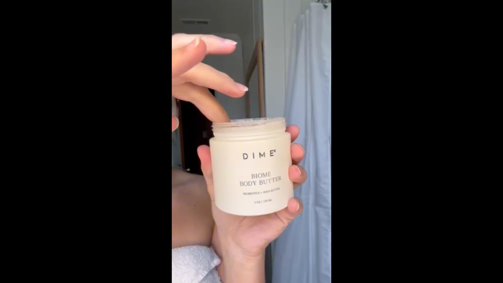 Daily skincare ritual with DIME Biome Body Butter for smooth, hydrated skin