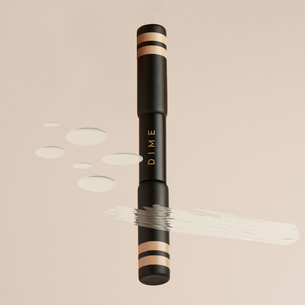 DIME Beauty Boost Duo brows styled for a natural sleek look
