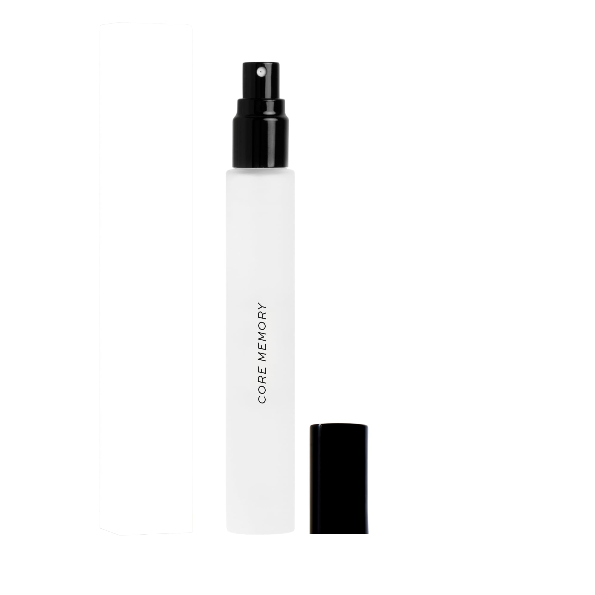 DIME Core Memory perfume bottle highlights apple top notes for a bright impression.