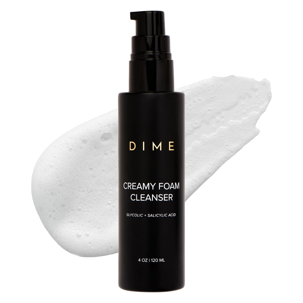 DIME Beauty Creamy Foam Cleanser bottle for daily cleanse and oil control.