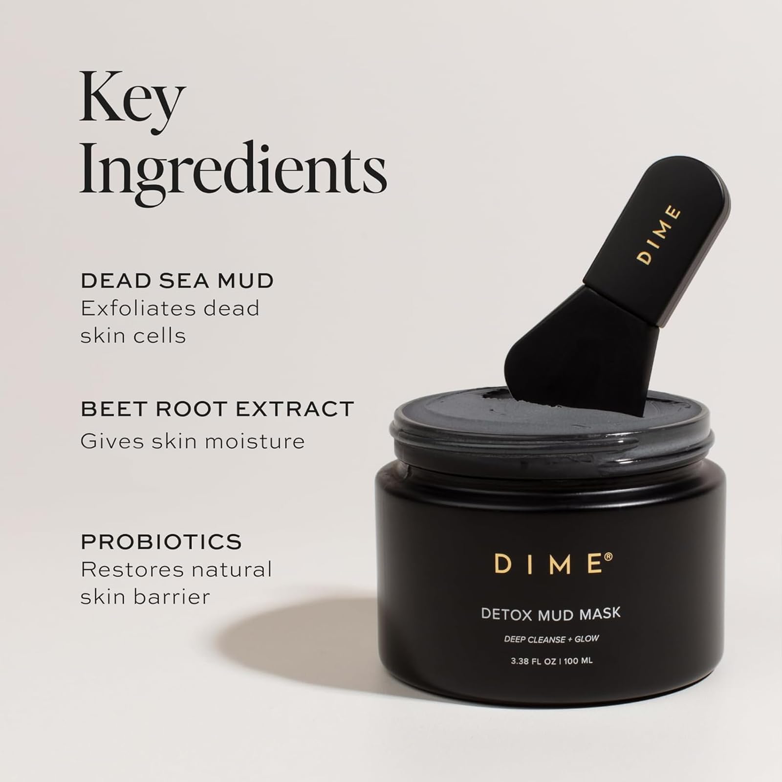 DIME Beauty Detox Mud Mask rinse-off moment with warm water for gentle cleansing.