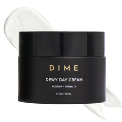 DIME Beauty Dewy Day Cream bottle shows a hydrating daily moisturizer
