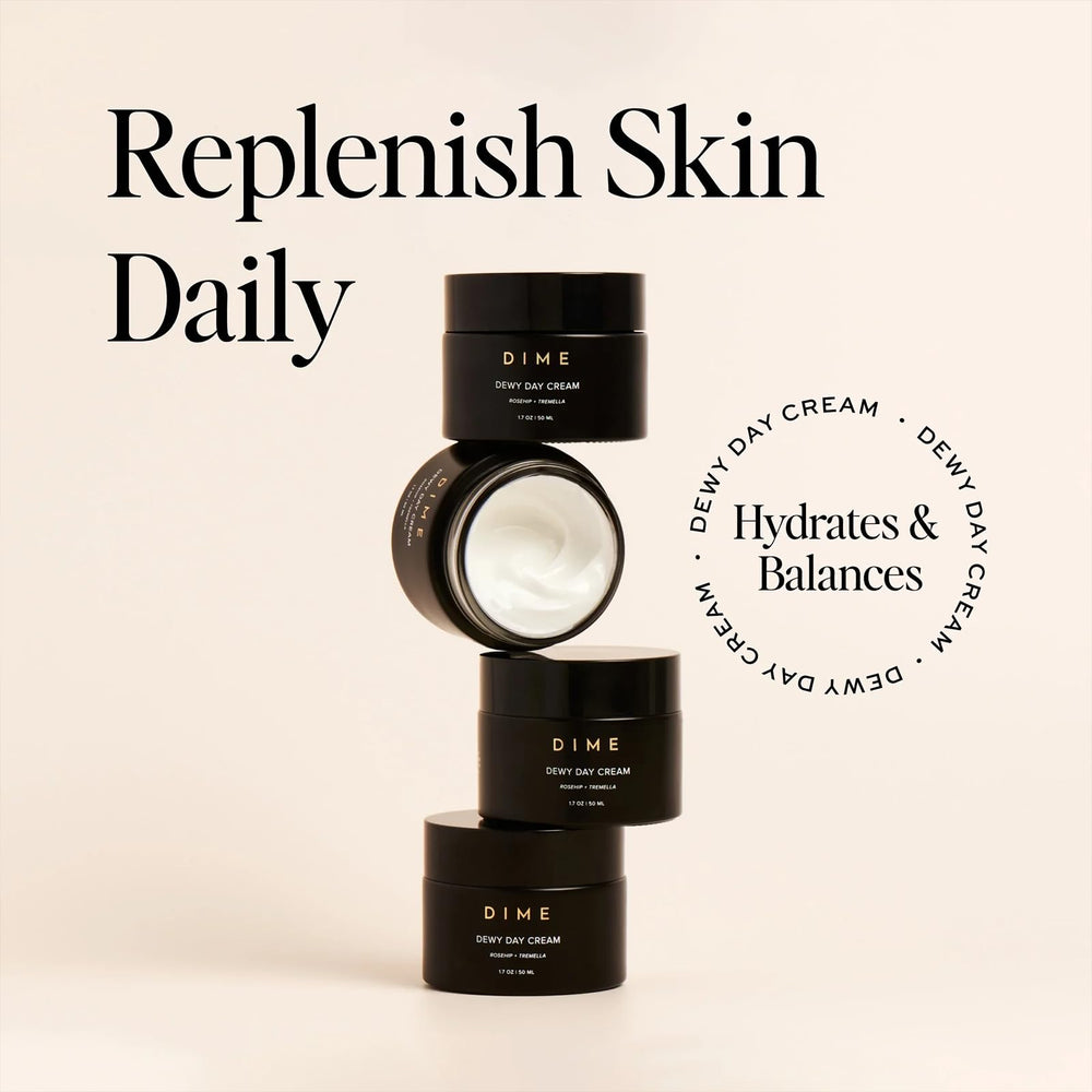 DIME Beauty Dewy Day Cream packaged sustainably and vegan-friendly