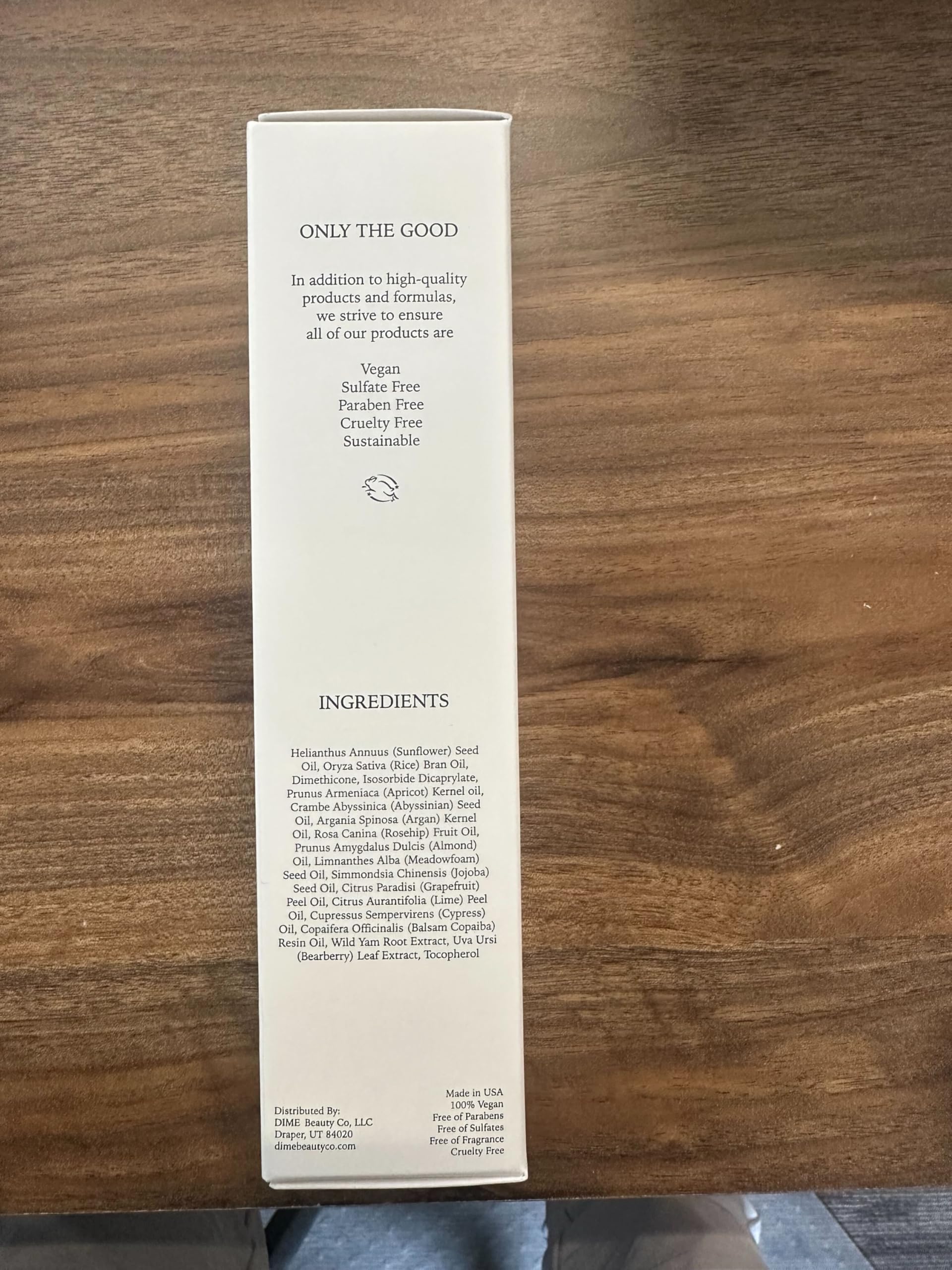 DIME Beauty Glaze Body Oil with meadowfoam and rosehip for long-lasting moisture.