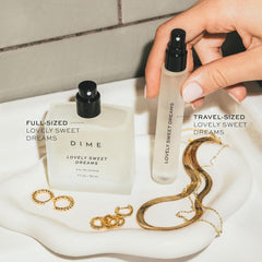 Close-up of jasmine and freesia top notes in DIME perfume.