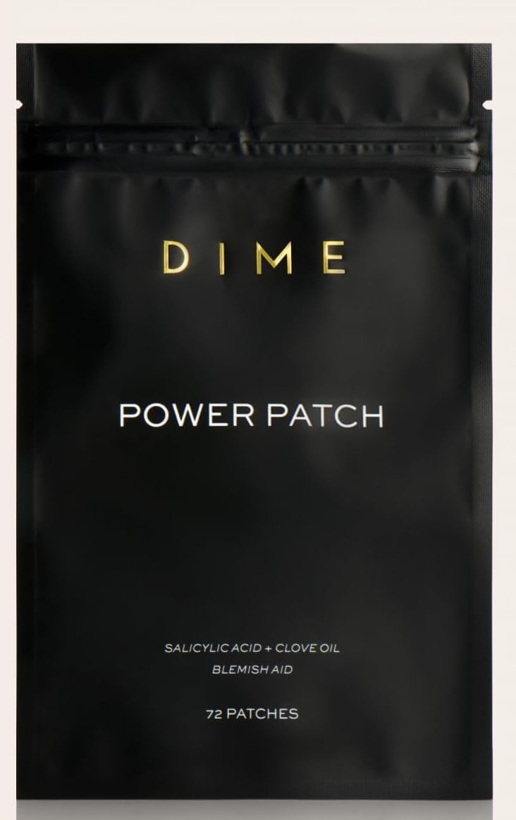 DIME Beauty Power Patch box with 72 patches on a vanity.