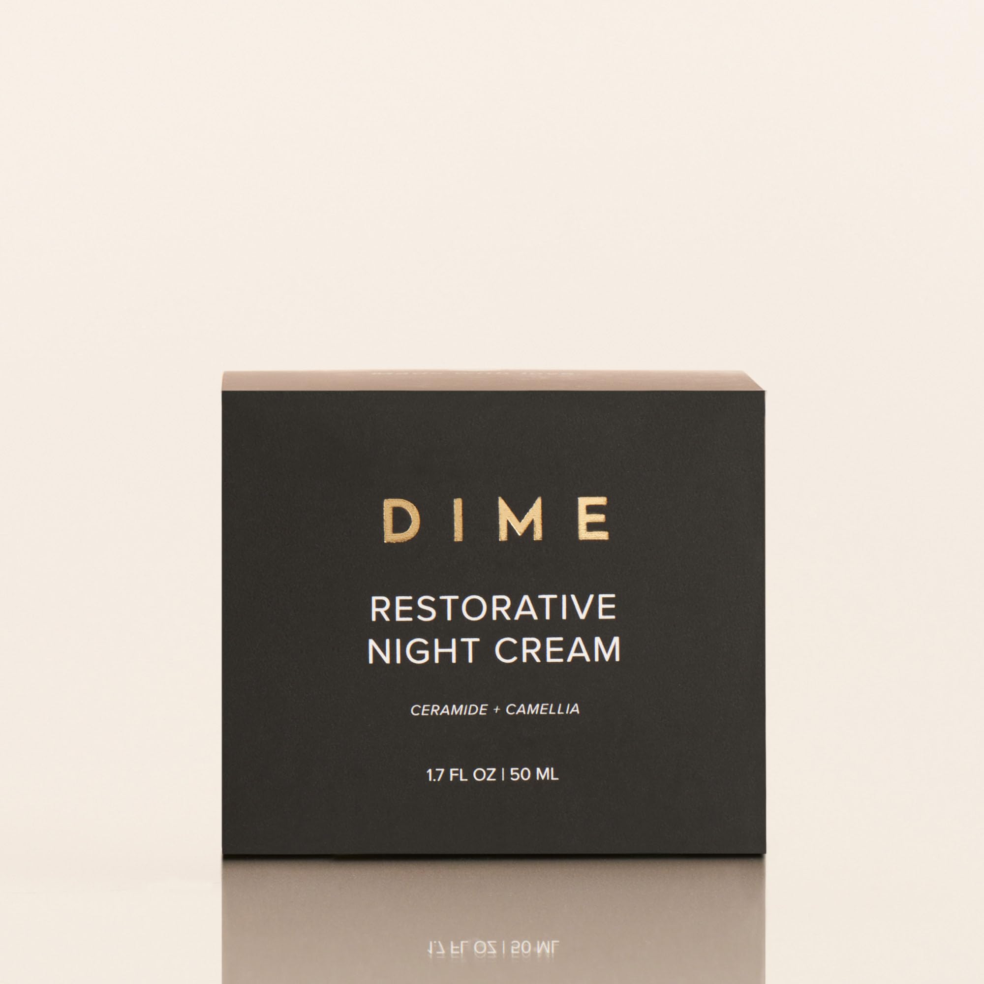 DIME Beauty Restorative Night Cream bedtime routine image invites nightly use.