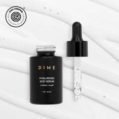 DIME Beauty serum dropper closeup highlighting precise application and pure hydration.