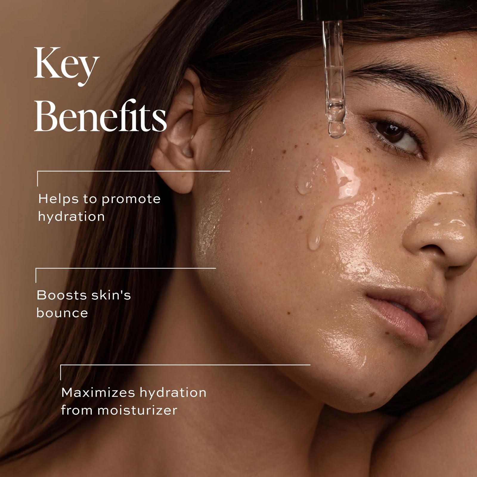 DIME Beauty hyaluronic texture swatch demonstrates lightweight fast-absorbing hydration.