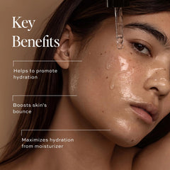 DIME Beauty hyaluronic texture swatch demonstrates lightweight fast-absorbing hydration.