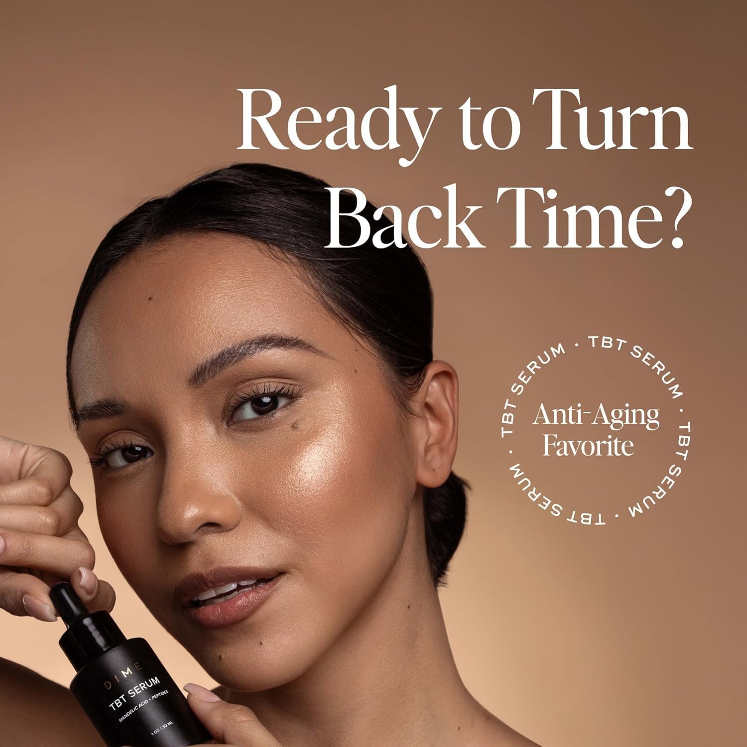 DIME Beauty TBT Serum texture on skin showing lightweight hydration.