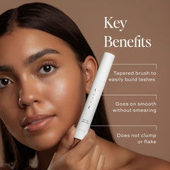 DIME Beauty Volume Mascara wand close-up emphasizes tapered brush for easy application.
