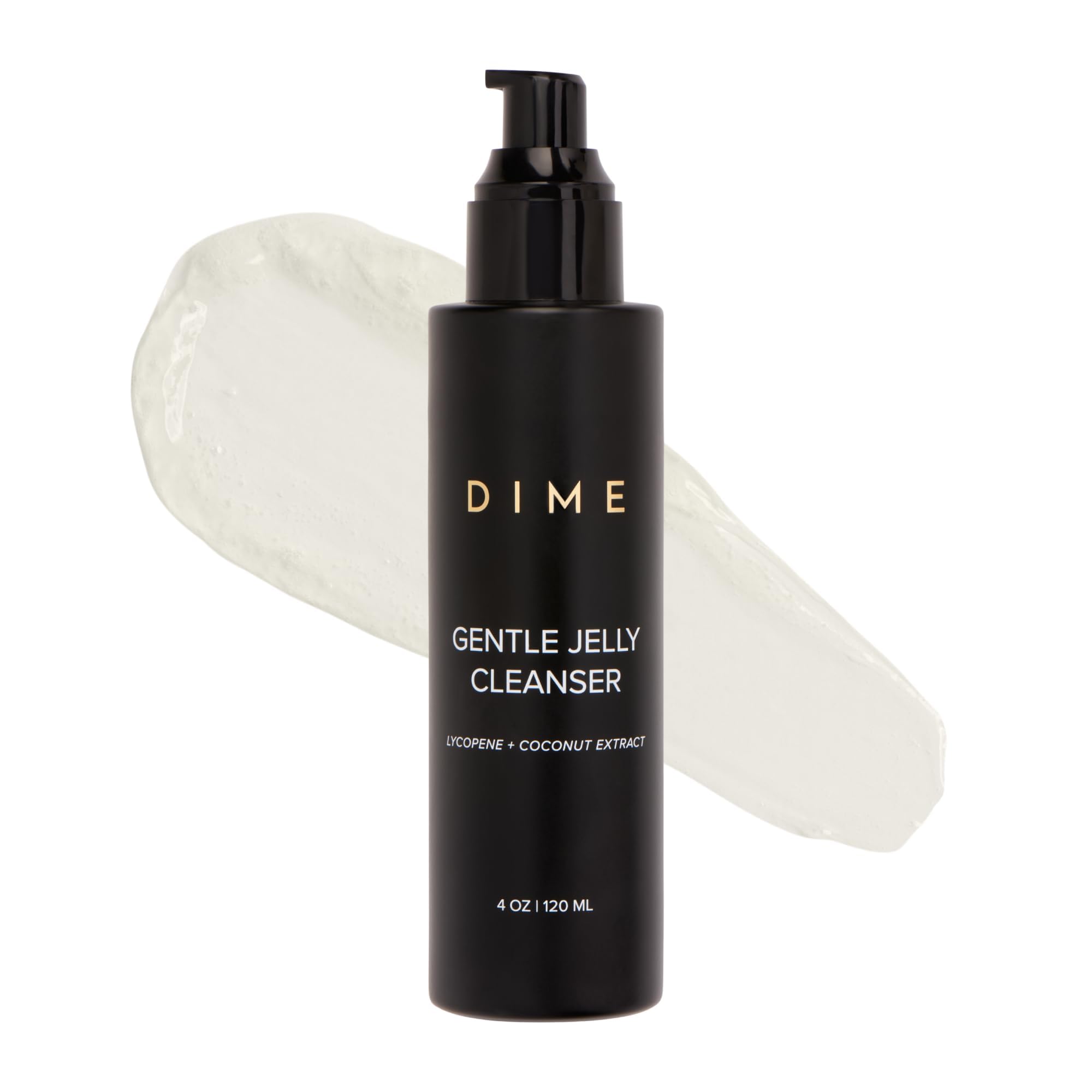 DIME Gentle Jelly Cleanser hand application shows gentle facial massage.