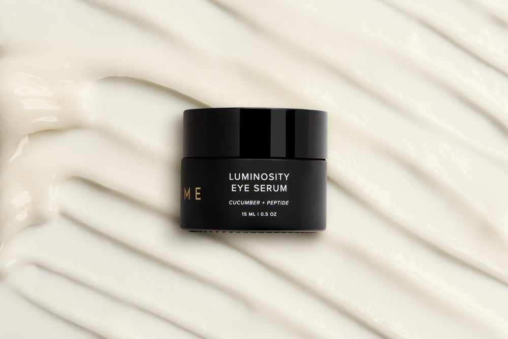 DIME Luminosity Eye Serum with green tea for calming antioxidant protection.