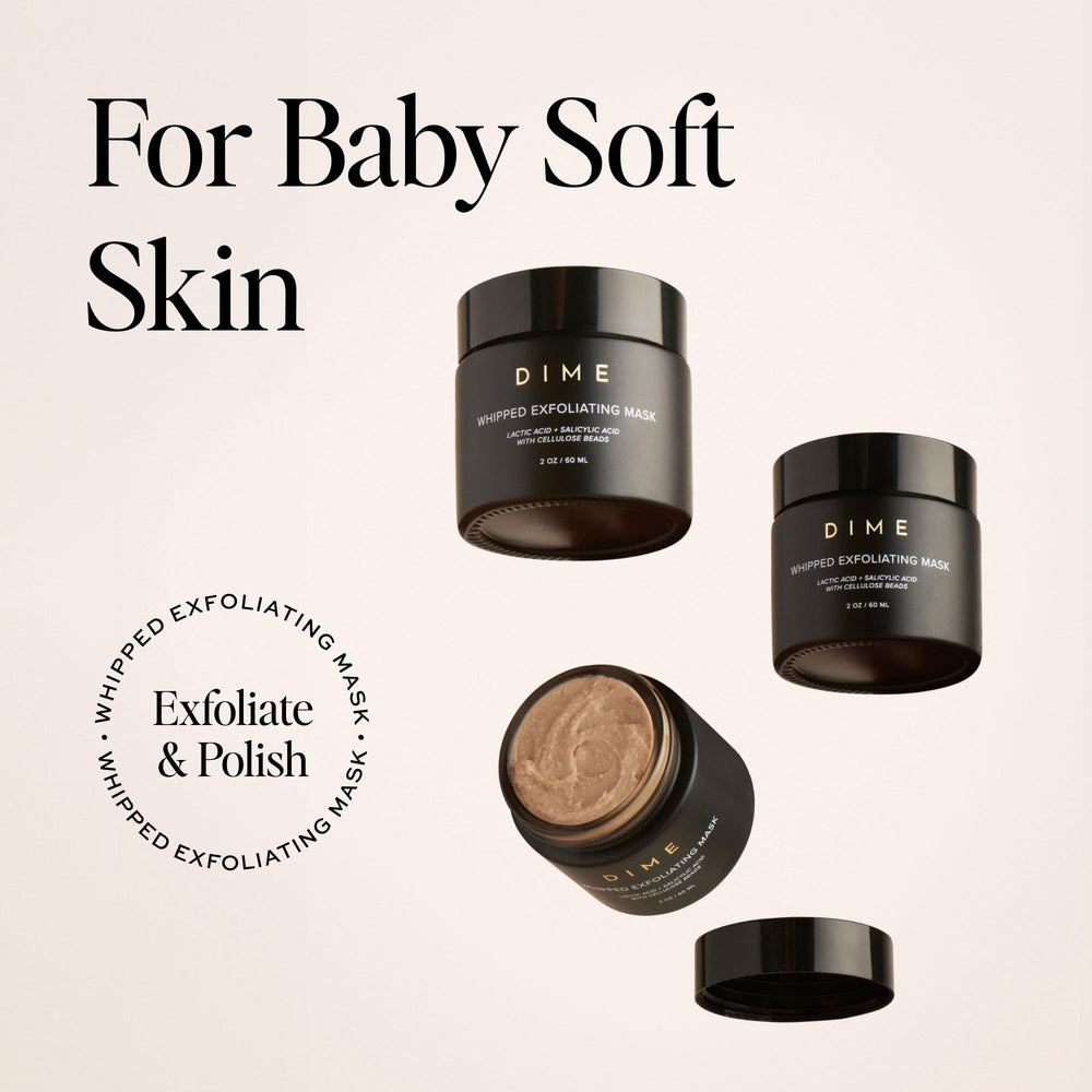 DIME mask on damp skin scenario image suggests nighttime routine and pampering ritual