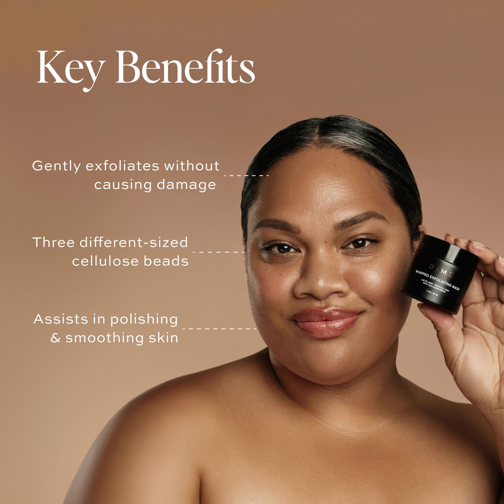 DIME salicylic-lactic-acid ingredients closeup signals clarity and refined pores with gentle formulas