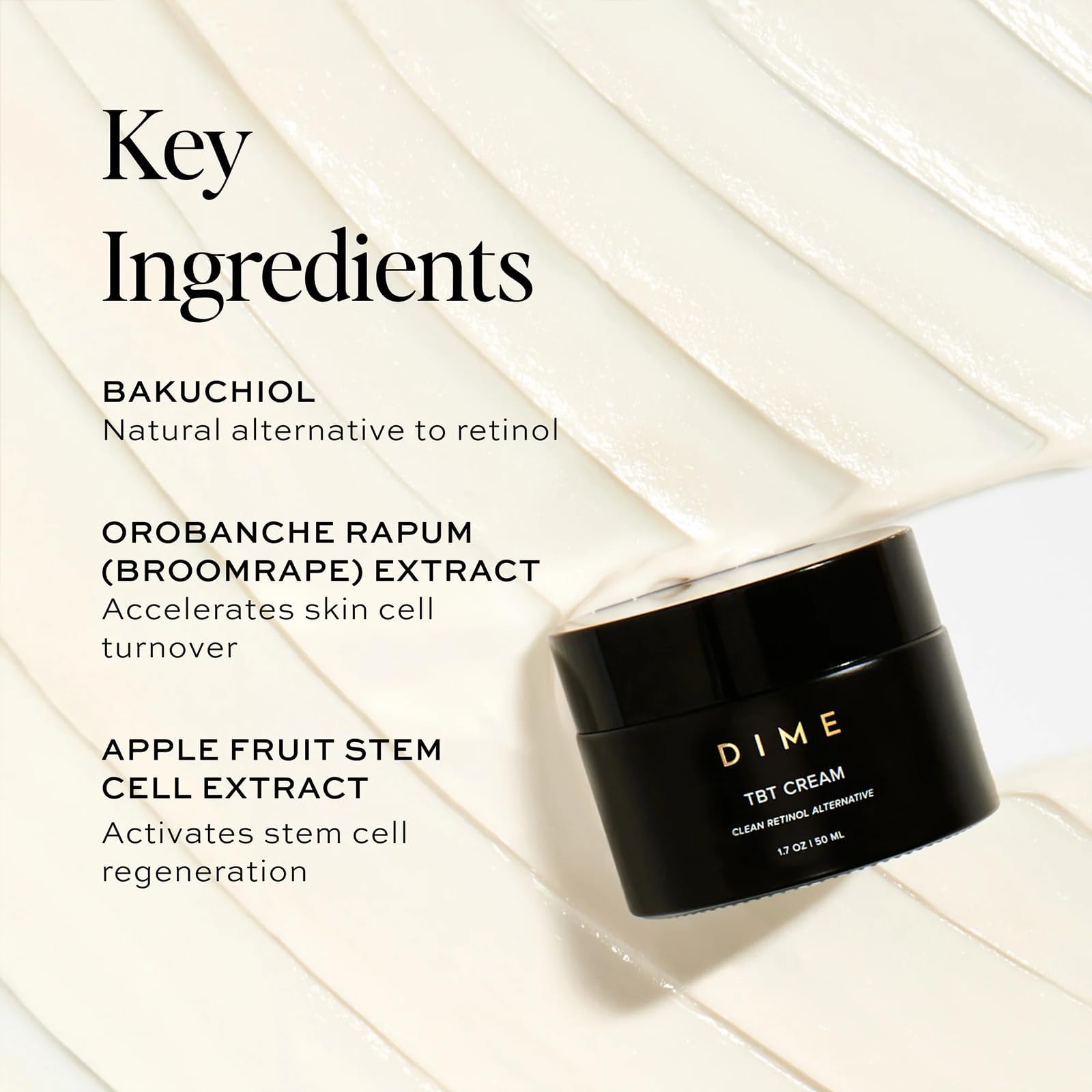 DIME TBT Cream routine steps for nightly use