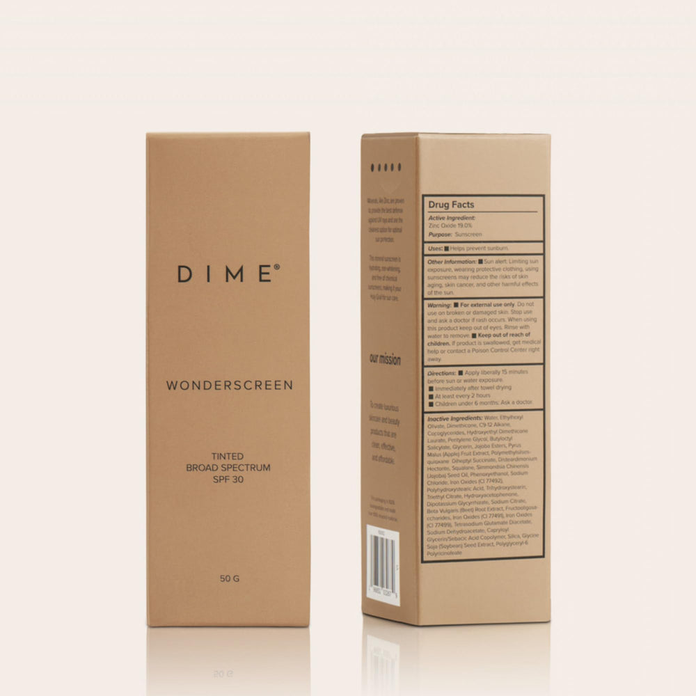 DIME Wonderscreen medium shade swatch on skin tone