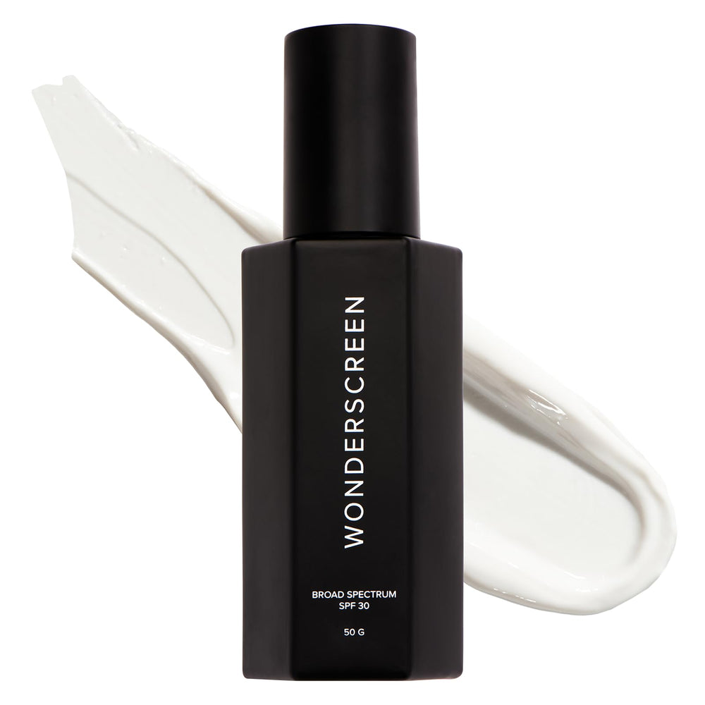 DIME Beauty Wonderscreen SPF 30 bottle close-up highlighting clean mineral sunscreen protection