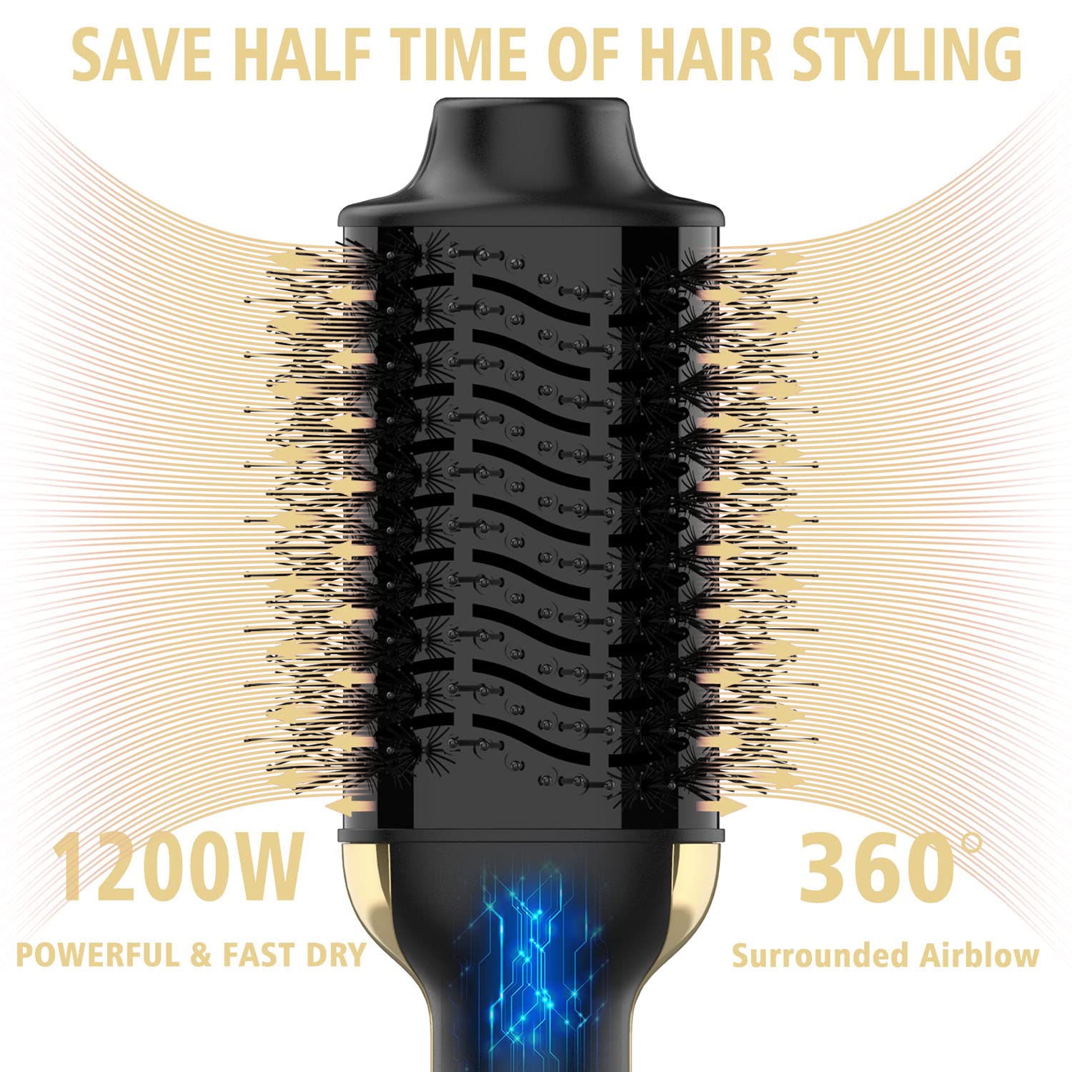 Dimecano ceramic coating and negative ions reduce frizz during styling.