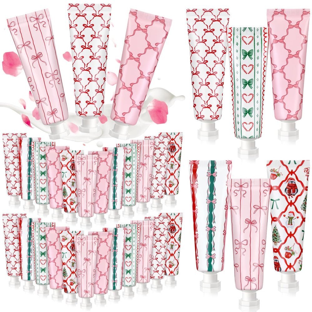 Dimsile Pink Bow Hand Cream 12-pack display for party favors and gifts