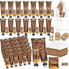 Dimsile rustic pumpkin hand lotion set presented as baby shower guest gifts with hydration benefits