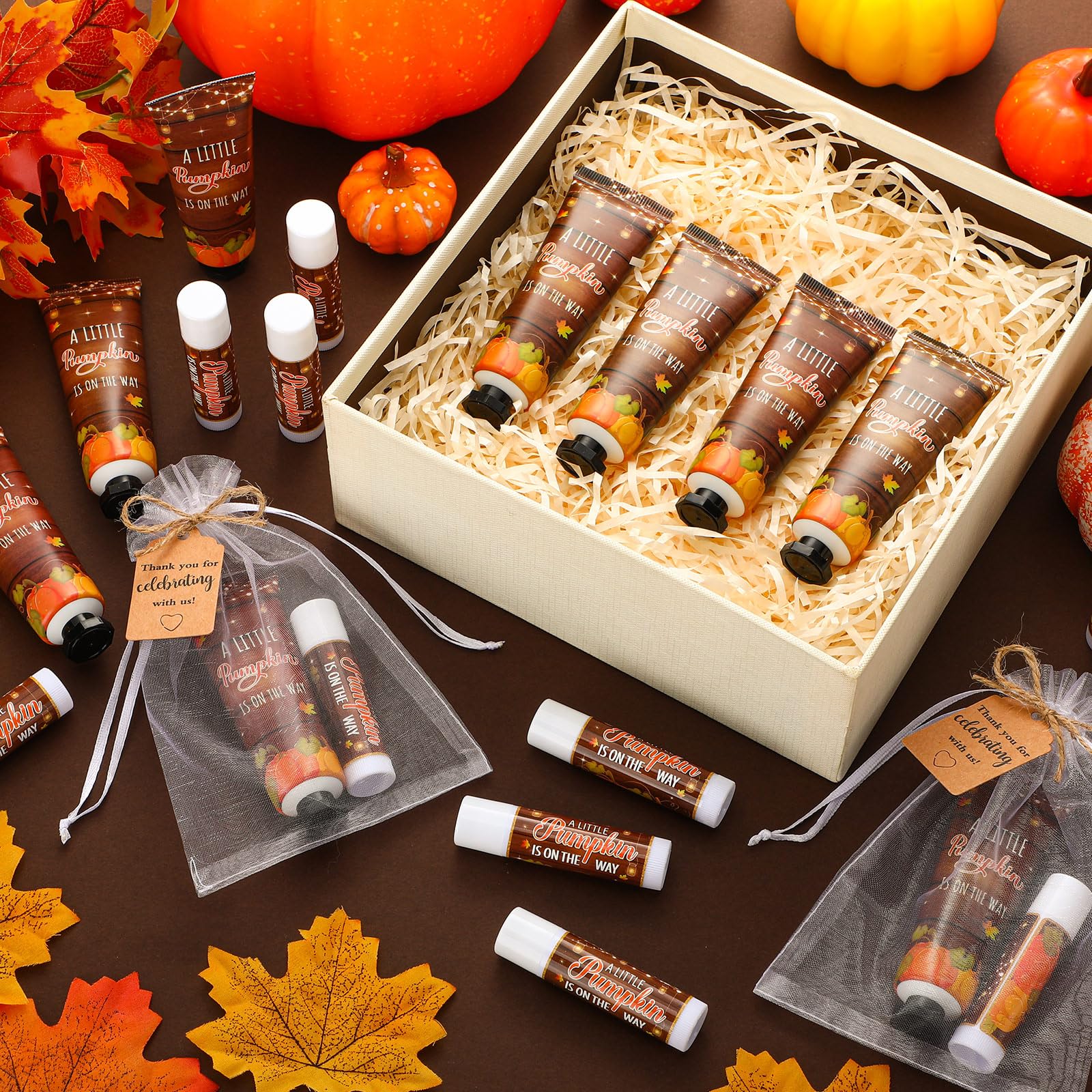 Dimsile rustic pumpkin lip balm featuring minty freshness for on-the-go use