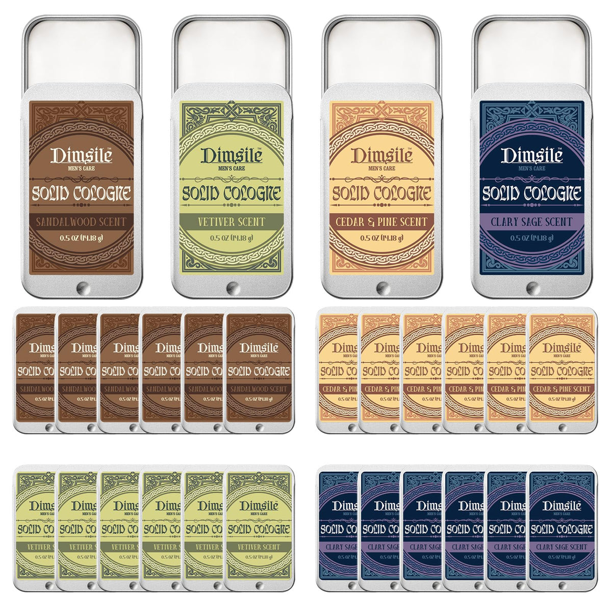Dimsile cedar wood solid cologne close-up highlighting earthy aroma.
