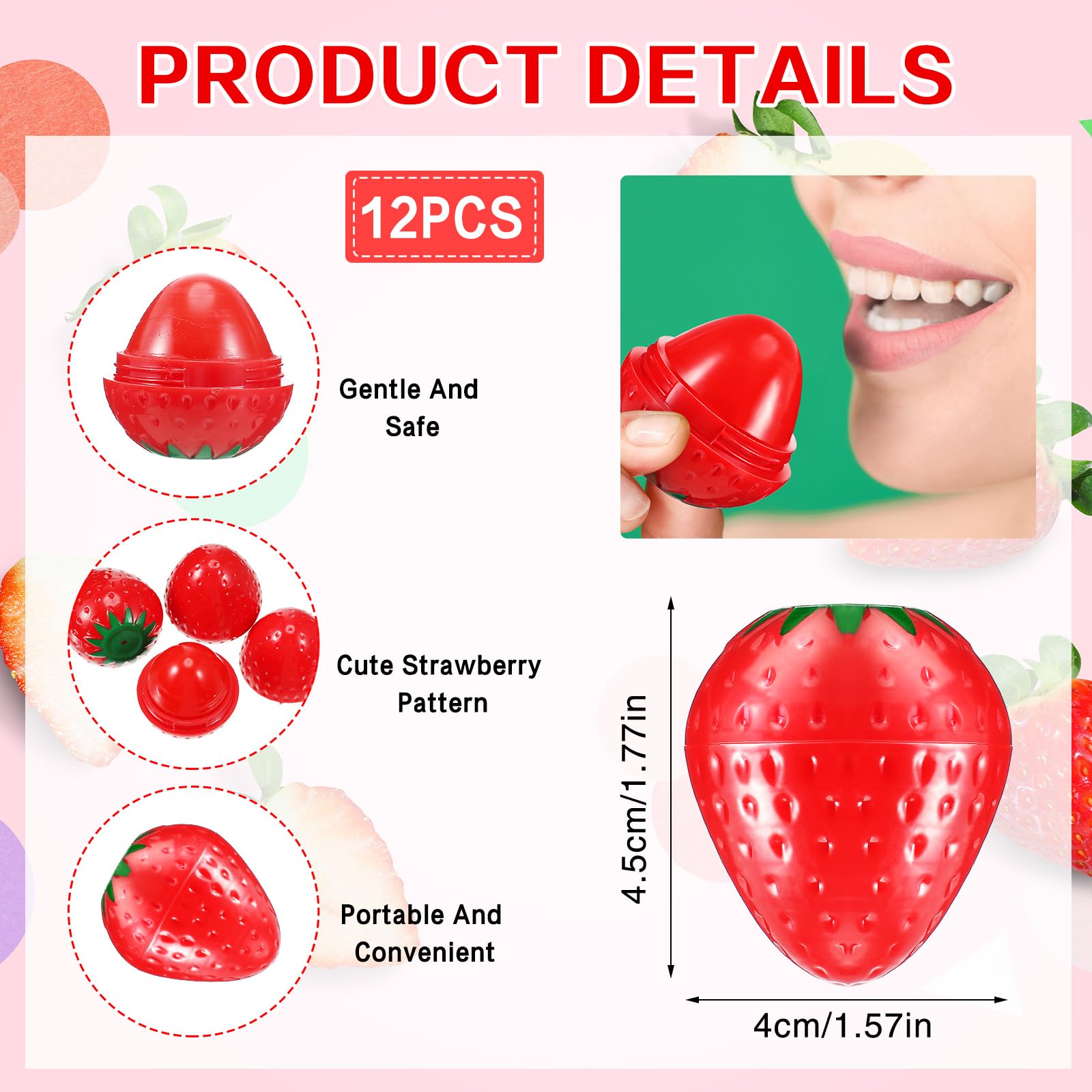 Dimsile strawberry-shaped lip balm adds cute color while nourishing lips