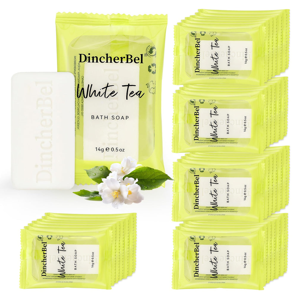 DincherBel 200-pack travel soap box provides bulk hotel amenities for easy stocking.