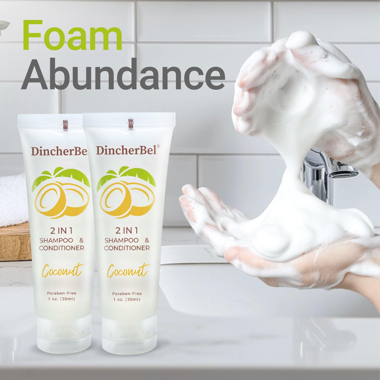 DincherBel hotel amenities packaging shows compact size for guests.