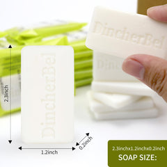 Individually wrapped soaps by DincherBel stay clean during travel.