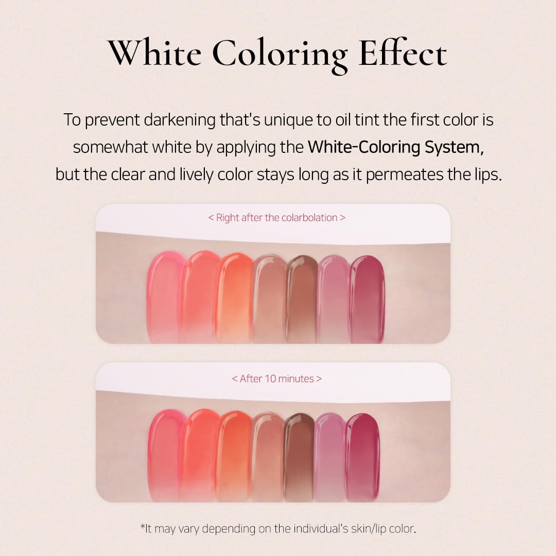 Dinto Blur-Jelly Lip Tint demonstrates warm and cool sensation for subtle plumping
