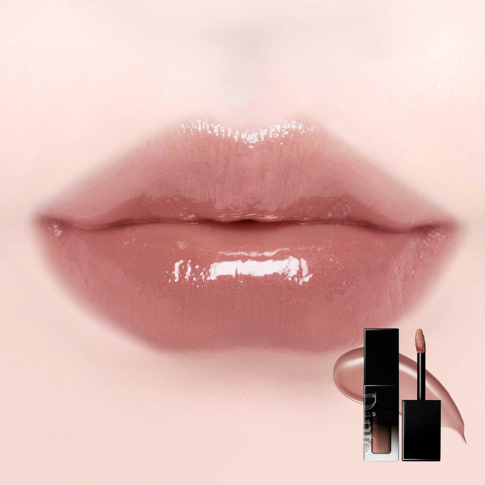 DINTO lip tint showing water-like glow effect