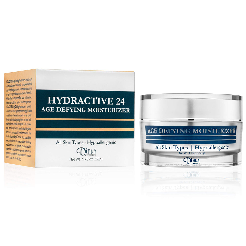 Dinur Cosmetics Hydractive 24 moisturizer jar front signals premium hydration.