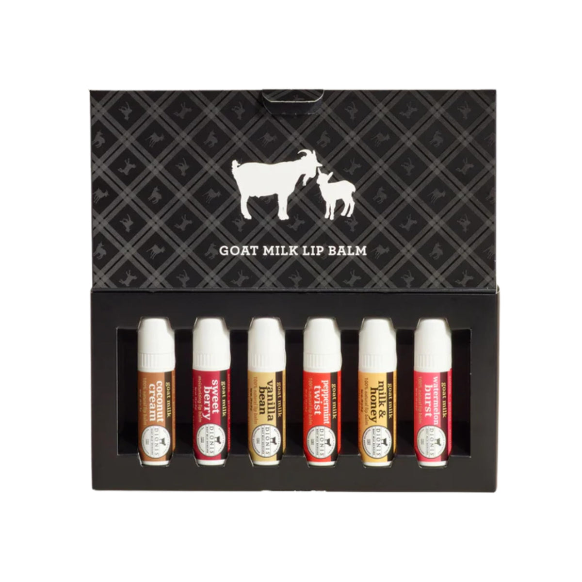 Dionis baume levres lait chevre dans boite cadeau hydratation naturelle
