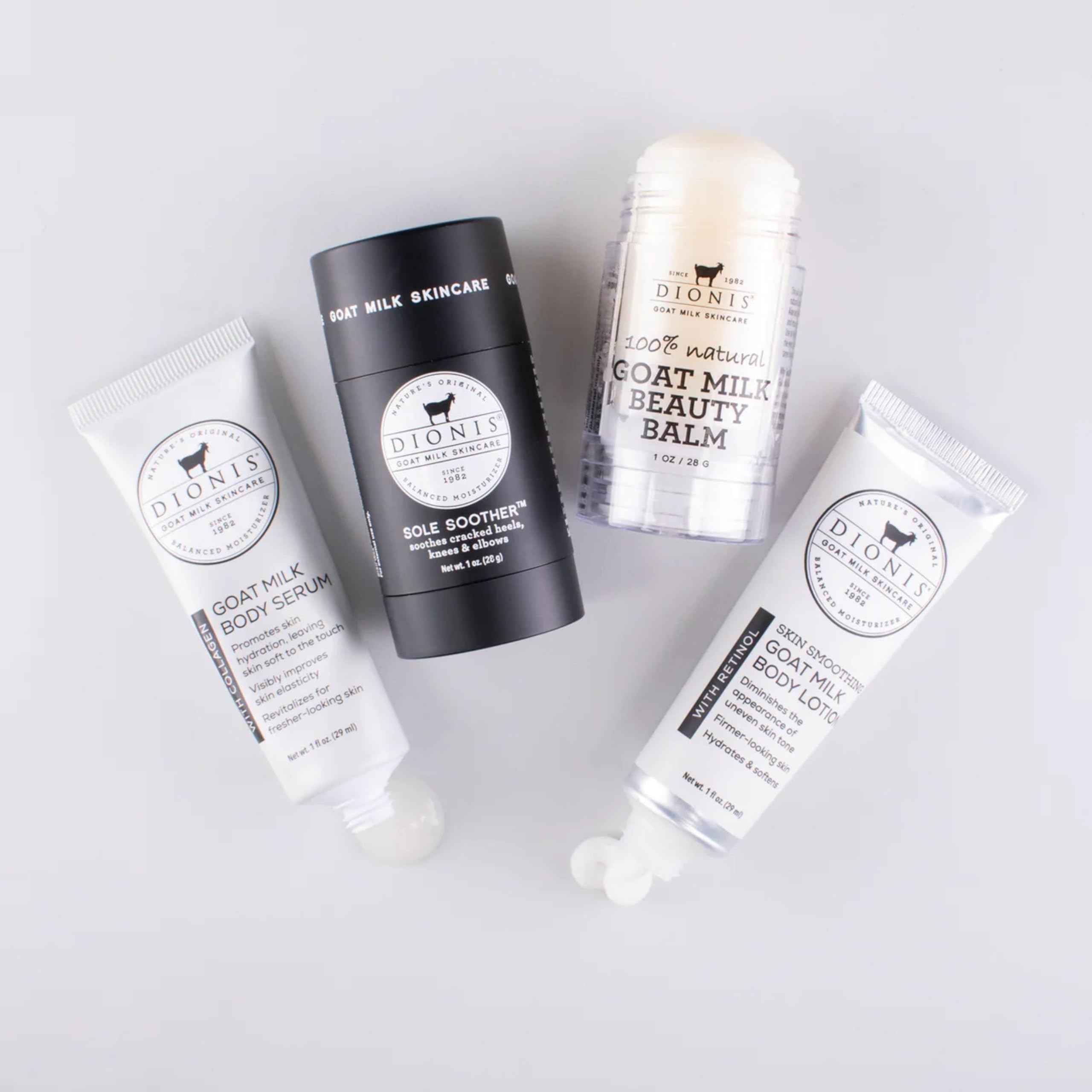 Dionis Body Serum pump top features fast-penetrating moisture for soft skin