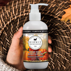 Ingredients label highlights USA-made, skin-friendly goat milk formula